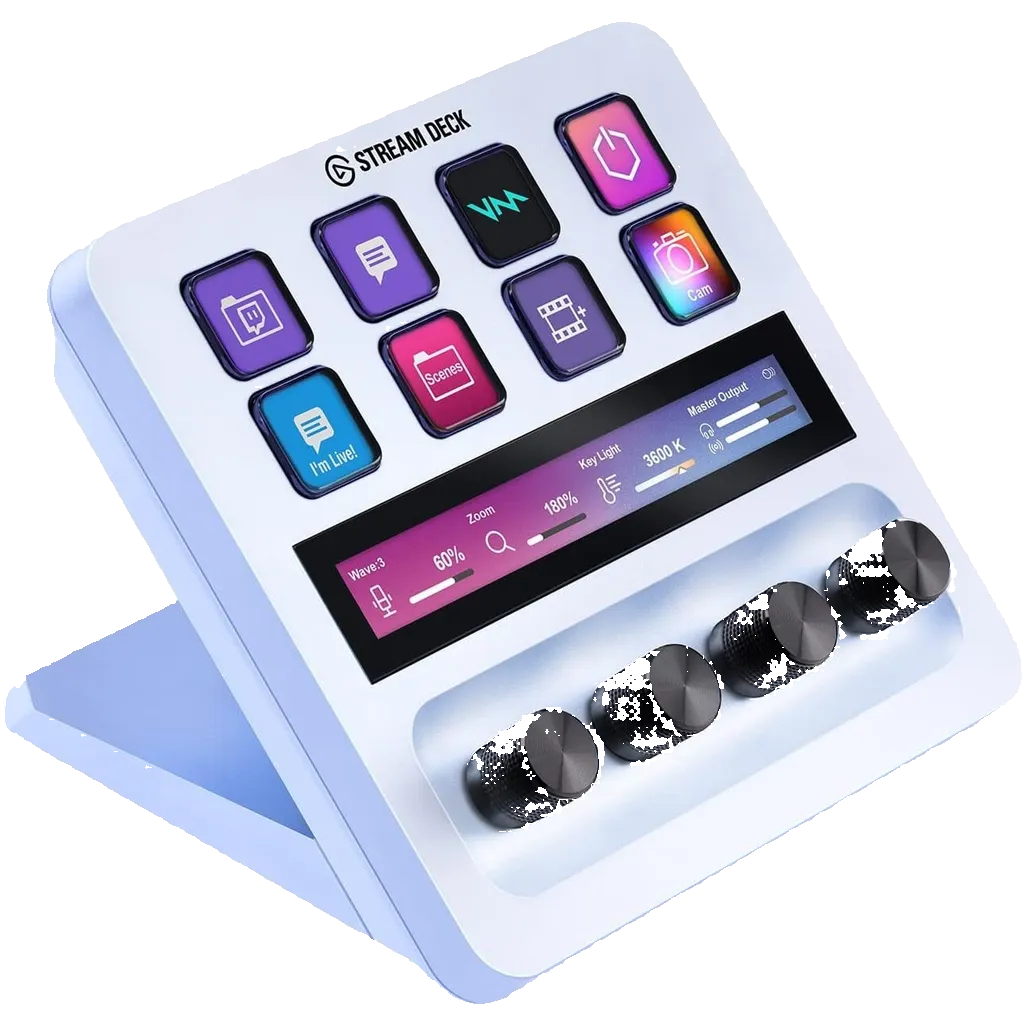 G-Strade Stream Deck with multiple buttons and a display on a white background