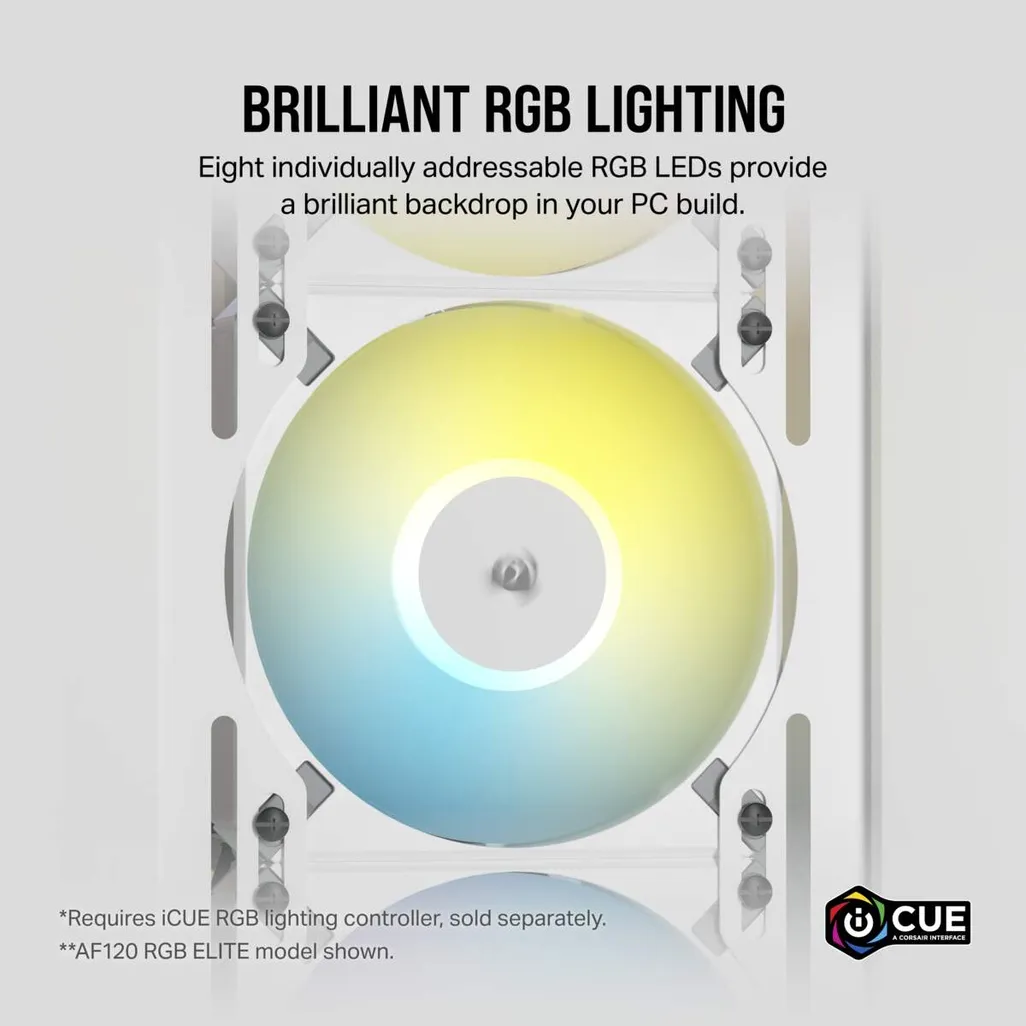 Corsair iCUE AF120 RGB SLIM 120mm PWM Fluid Dynamic Bearing Fan