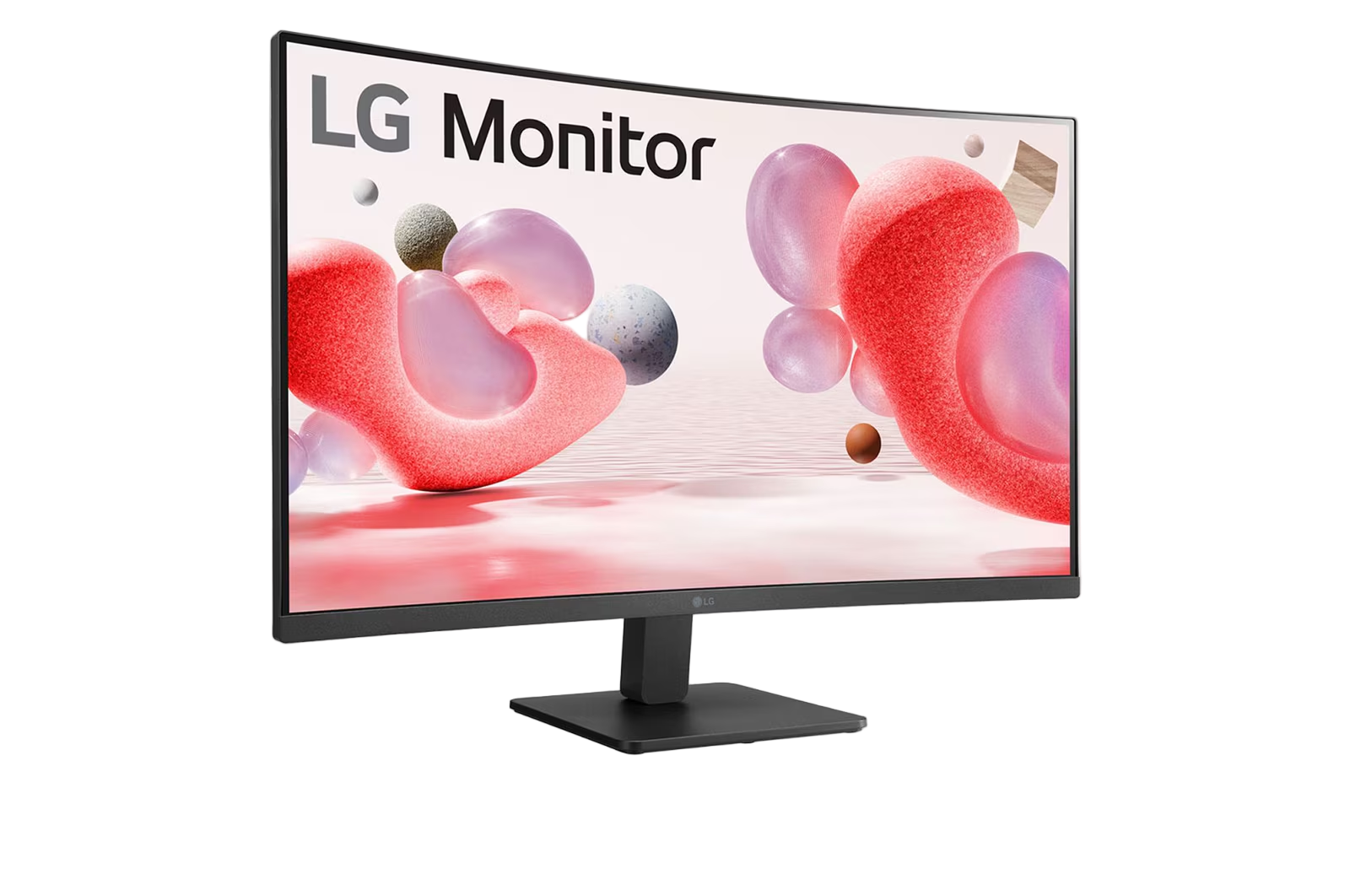 LG monitor with colorful abstract design on the screen