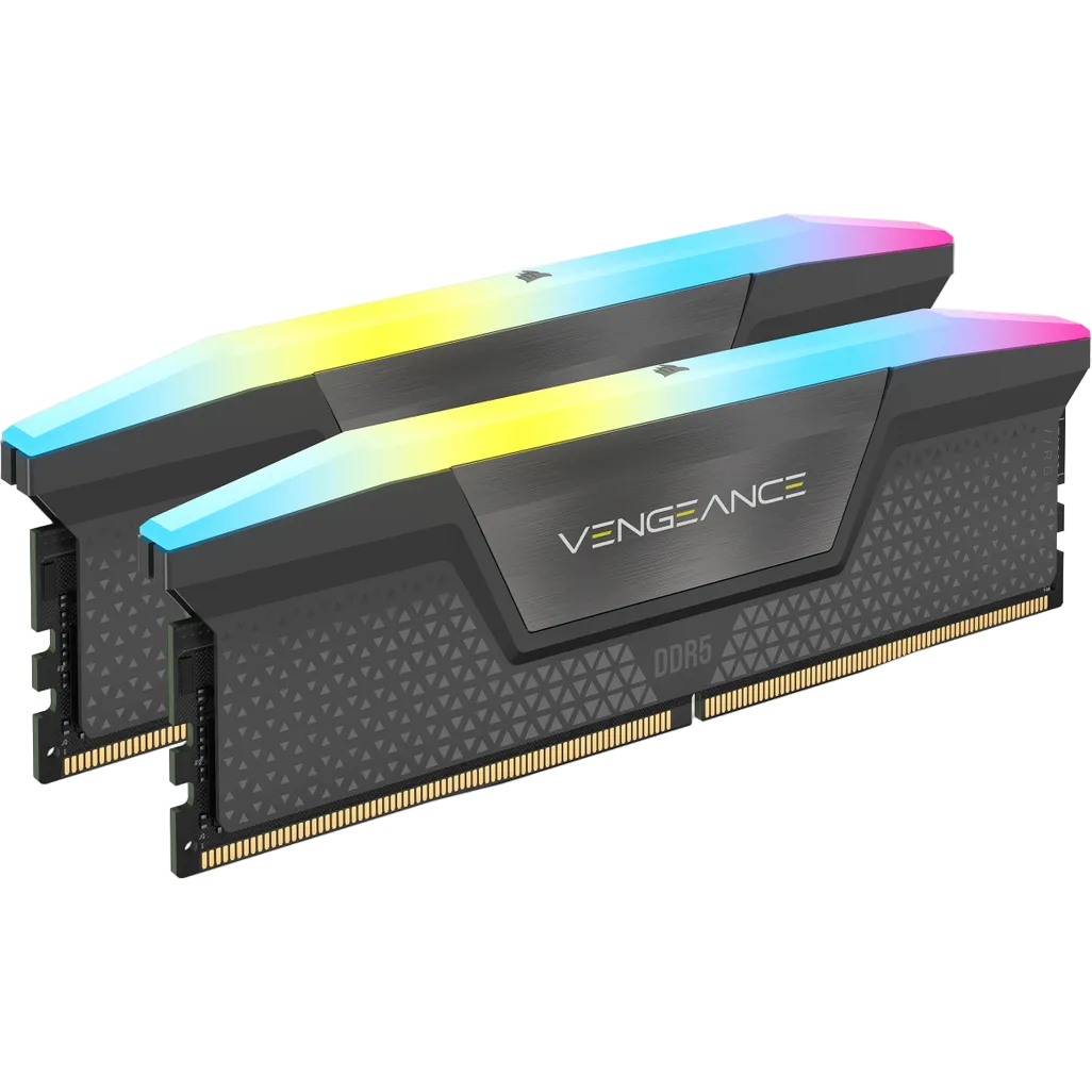 Two Vengeance RAM modules with RGB lighting on a white background