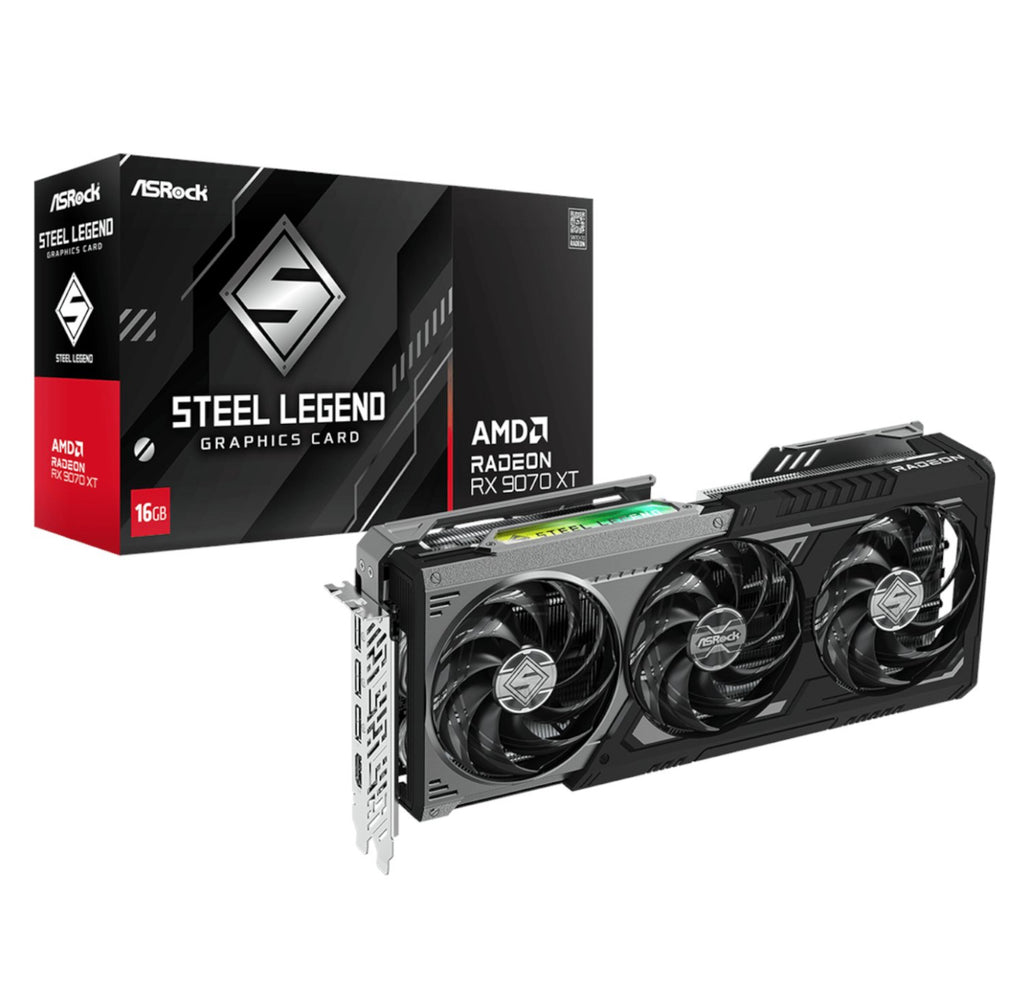 ASRock Radeon RX9070 XT Steel Legend Dark 16GB Graphics Card