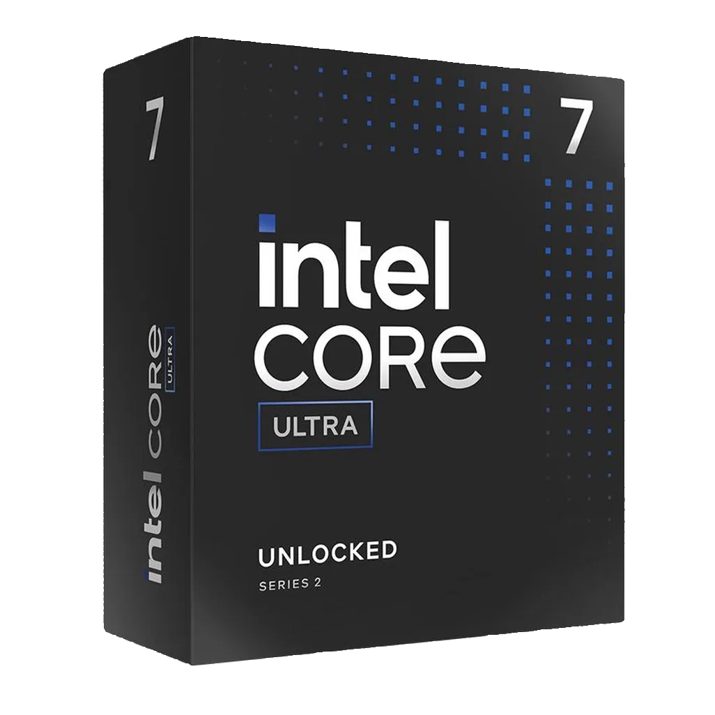 Intel Core Ultra processor packaging on a white background