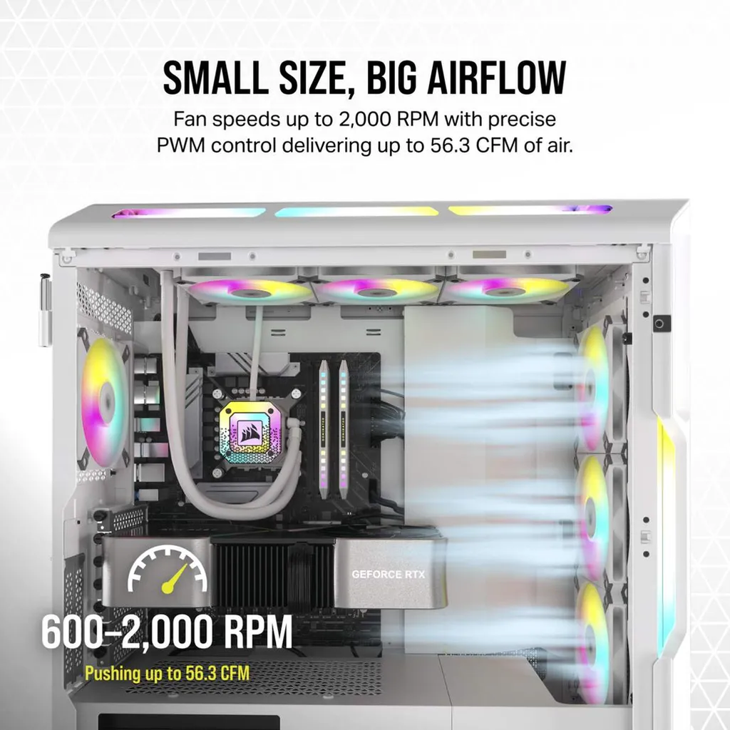Corsair iCUE AF120 RGB SLIM 120mm PWM Fluid Dynamic Bearing Fan