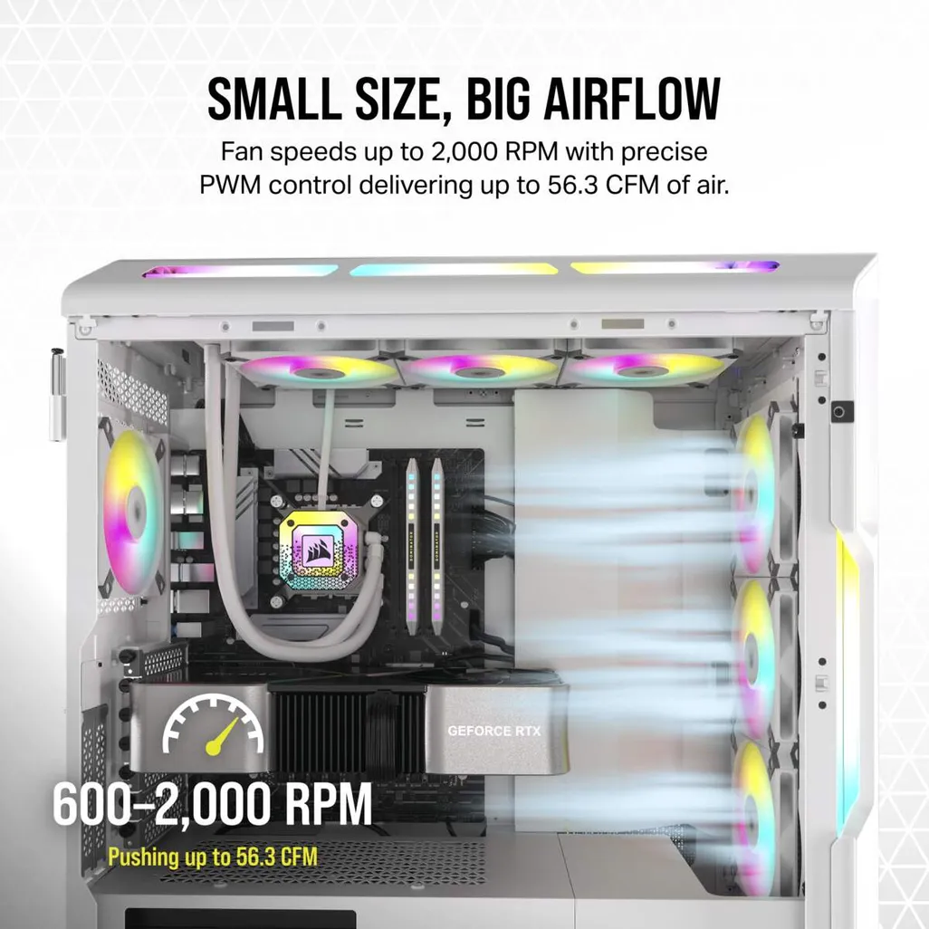 Corsair iCUE AF120 RGB SLIM 120mm PWM Fluid Dynamic Bearing Fan