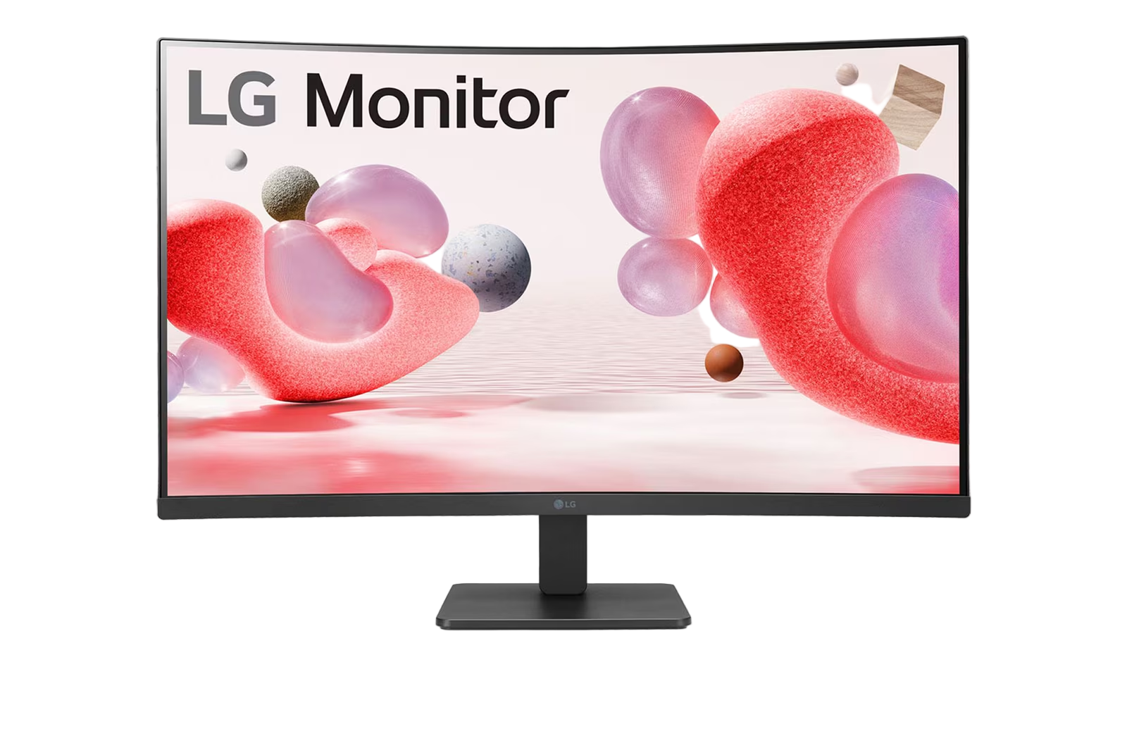LG monitor with colorful abstract design on the screen